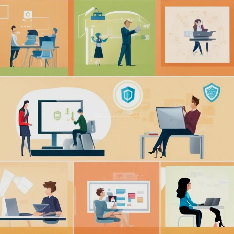 チームでウェブセキュリティ研修に参加する様子